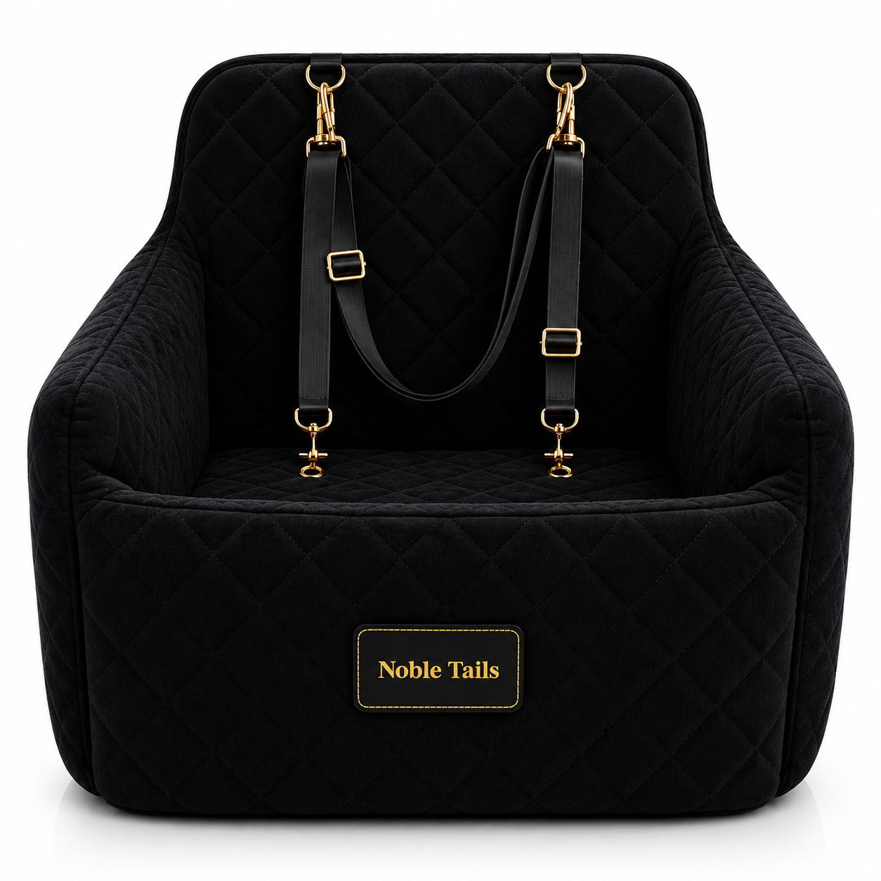 Noble Tails Dog Car Booster Seat - Premium Front Seat Travel Bed for Small & Medium Dogs